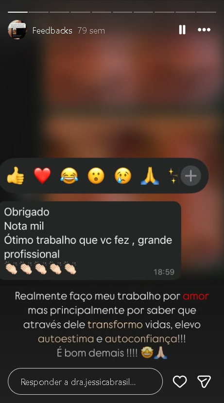 Print de conversa - depoimento real de paciente